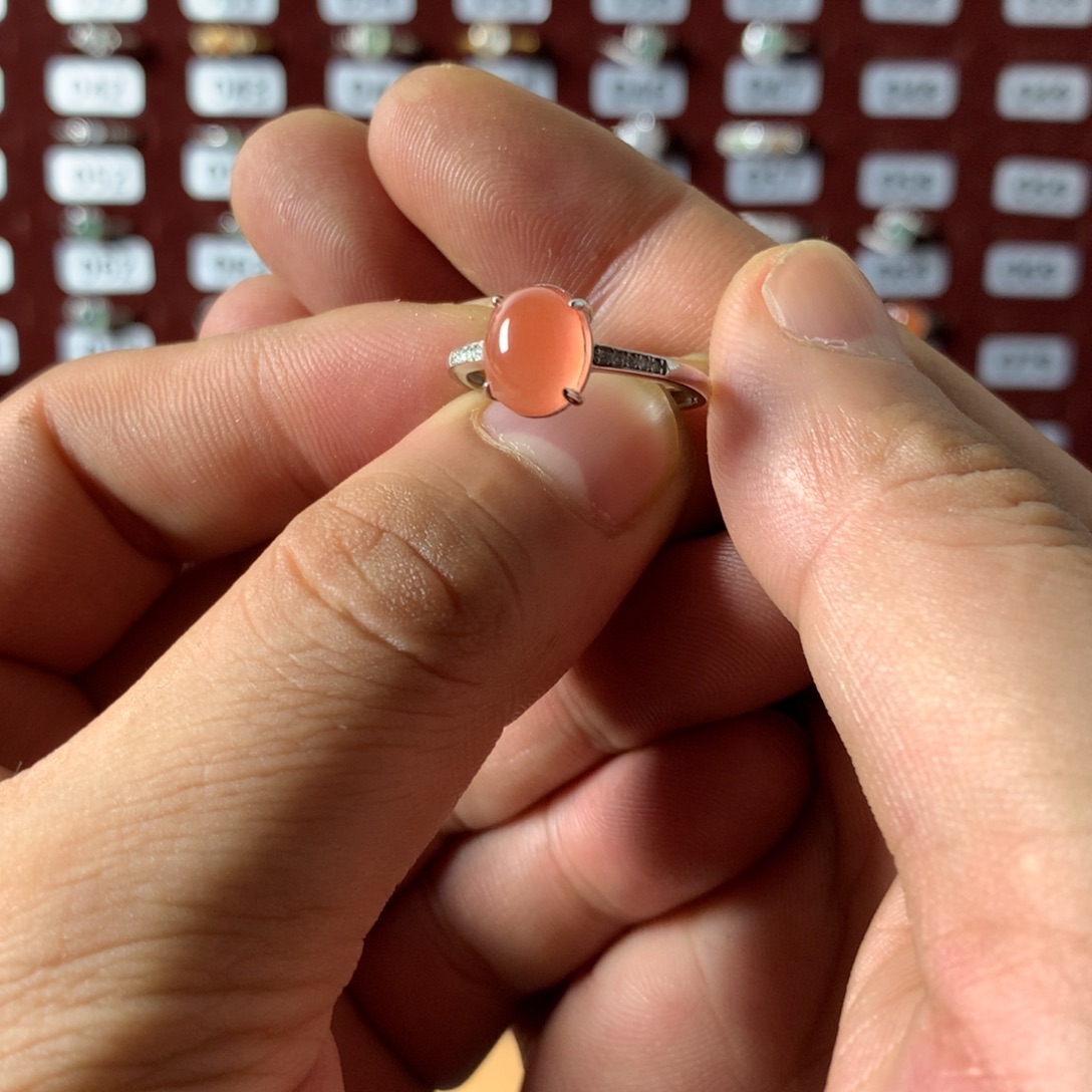 蓝***珠翡翠银S925镶嵌戒指599