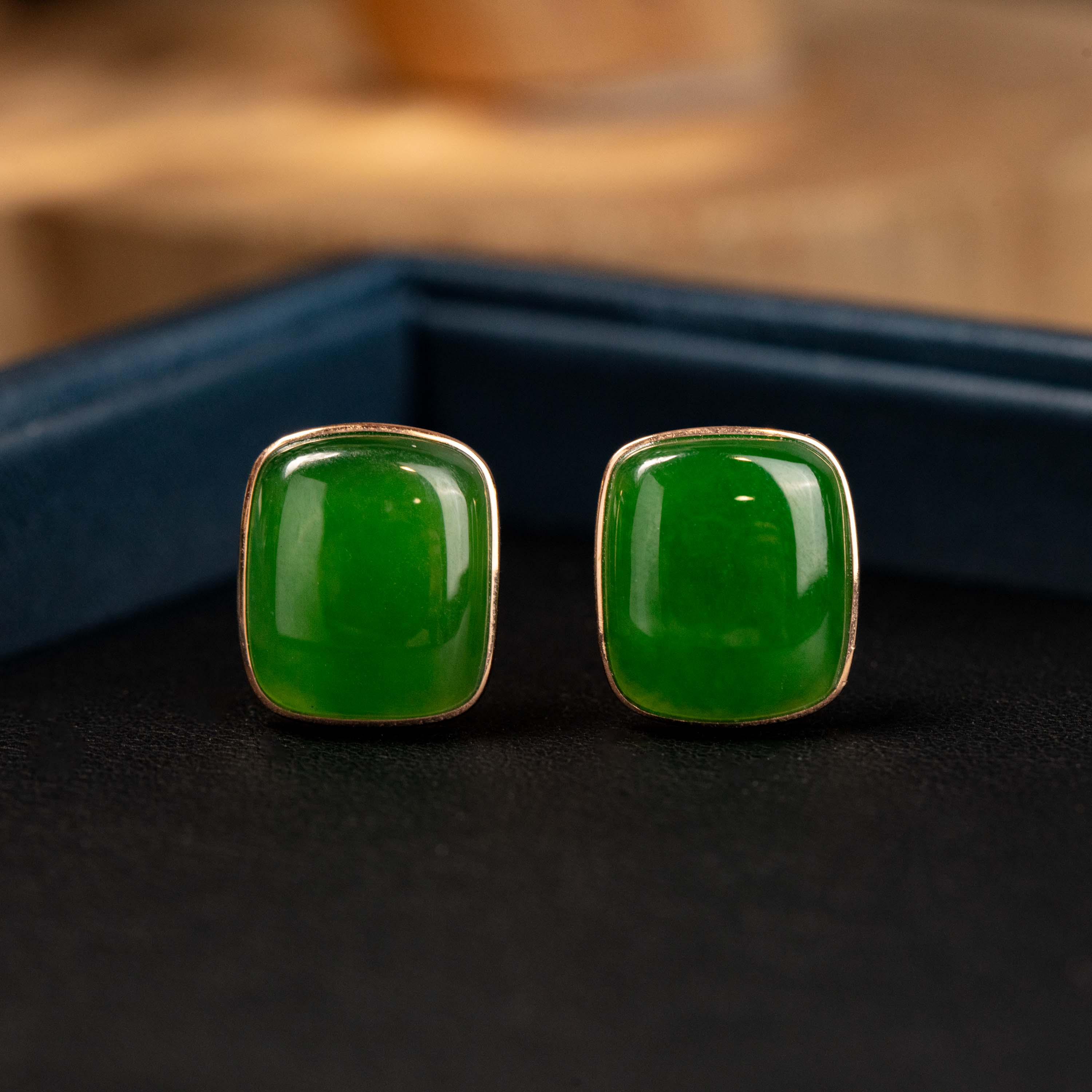 碧玉阳绿方形耳钩多样性发一约13*11*3mm#B1592072