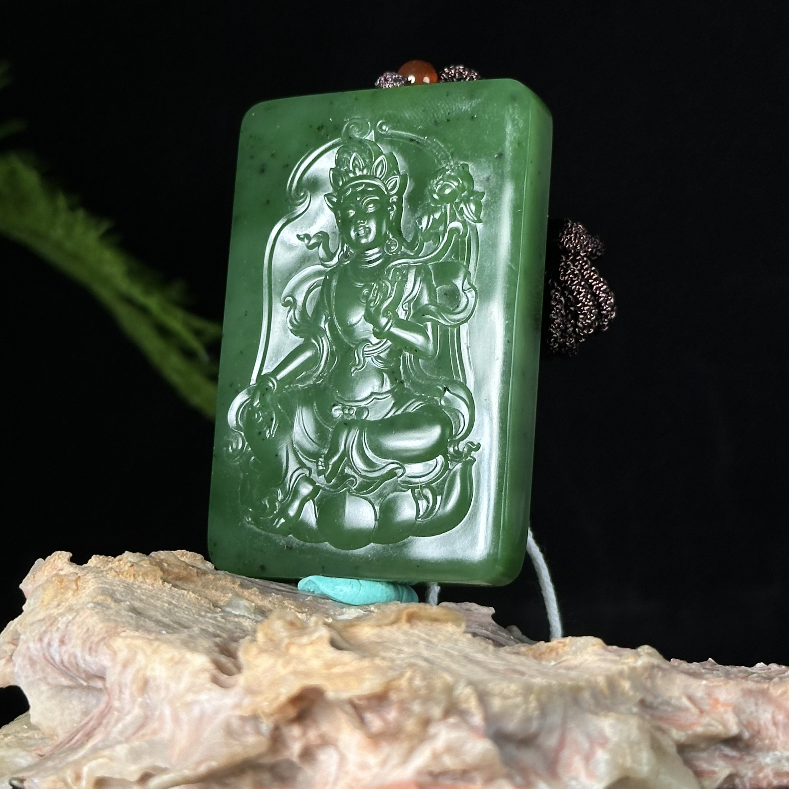 20世纪和田碧玉渡母牌佩 CZS10022802*【上海兰馨】