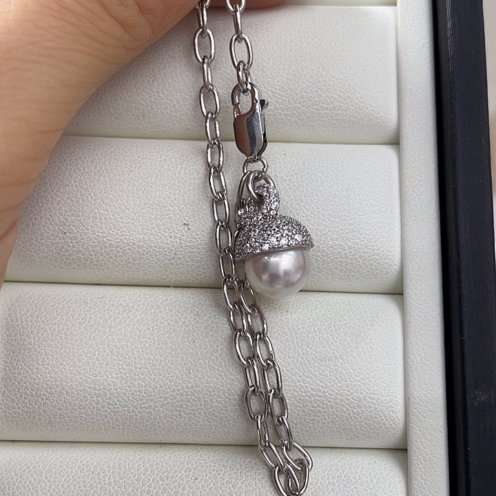 海水珍珠银S925镶嵌手绳