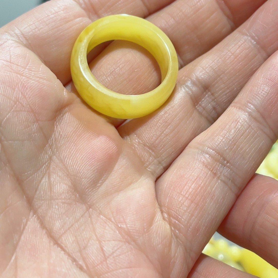 蜜蜡戒指未镶嵌琥珀蜜蜡戒指戒圈