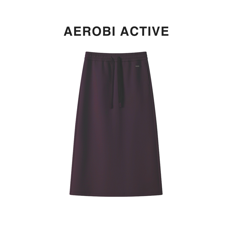 AEROBI ACTIVE日常休闲卫衣裙中长款半身裙小个子高腰裙子13014