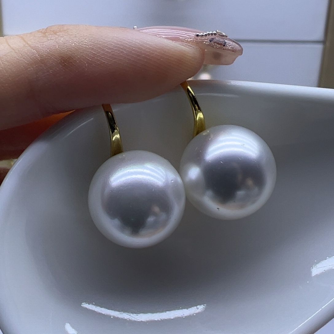 18K金镶嵌耳饰淡水珍珠