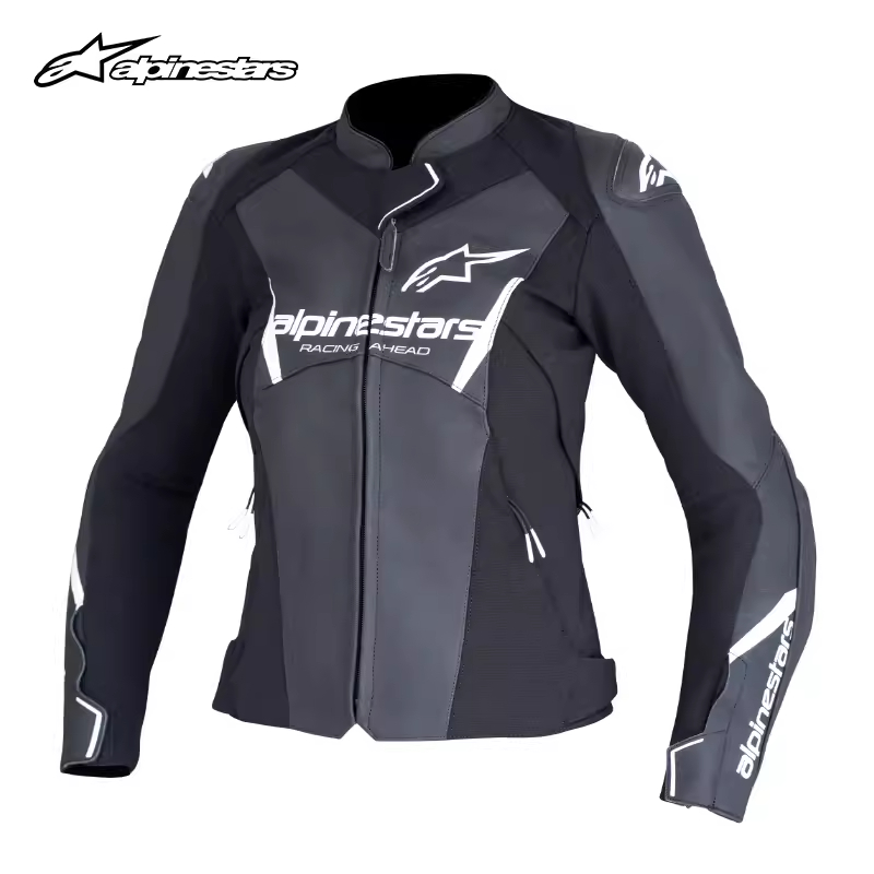 a星alpinestars女士摩托车皮衣FASTER V3防摔骑行服春秋皮夹克