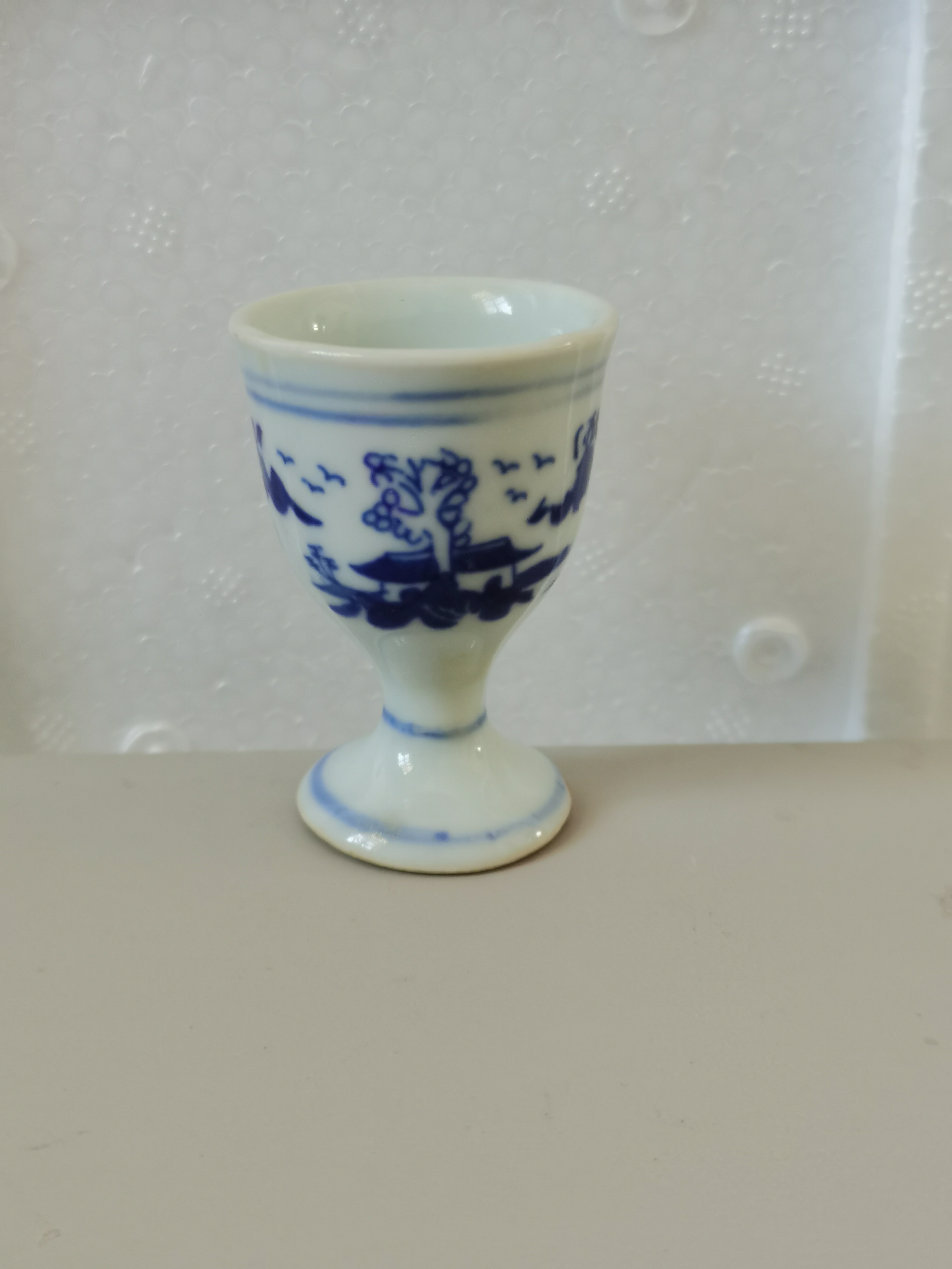 青花陶瓷小小杯 高足陶瓷小小杯  下单随机发一只