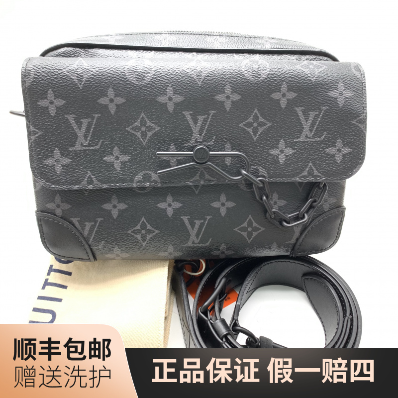 99新 LouisVuitton/路易威登 LV黑老花斜挎包/10020669男款包肩包
