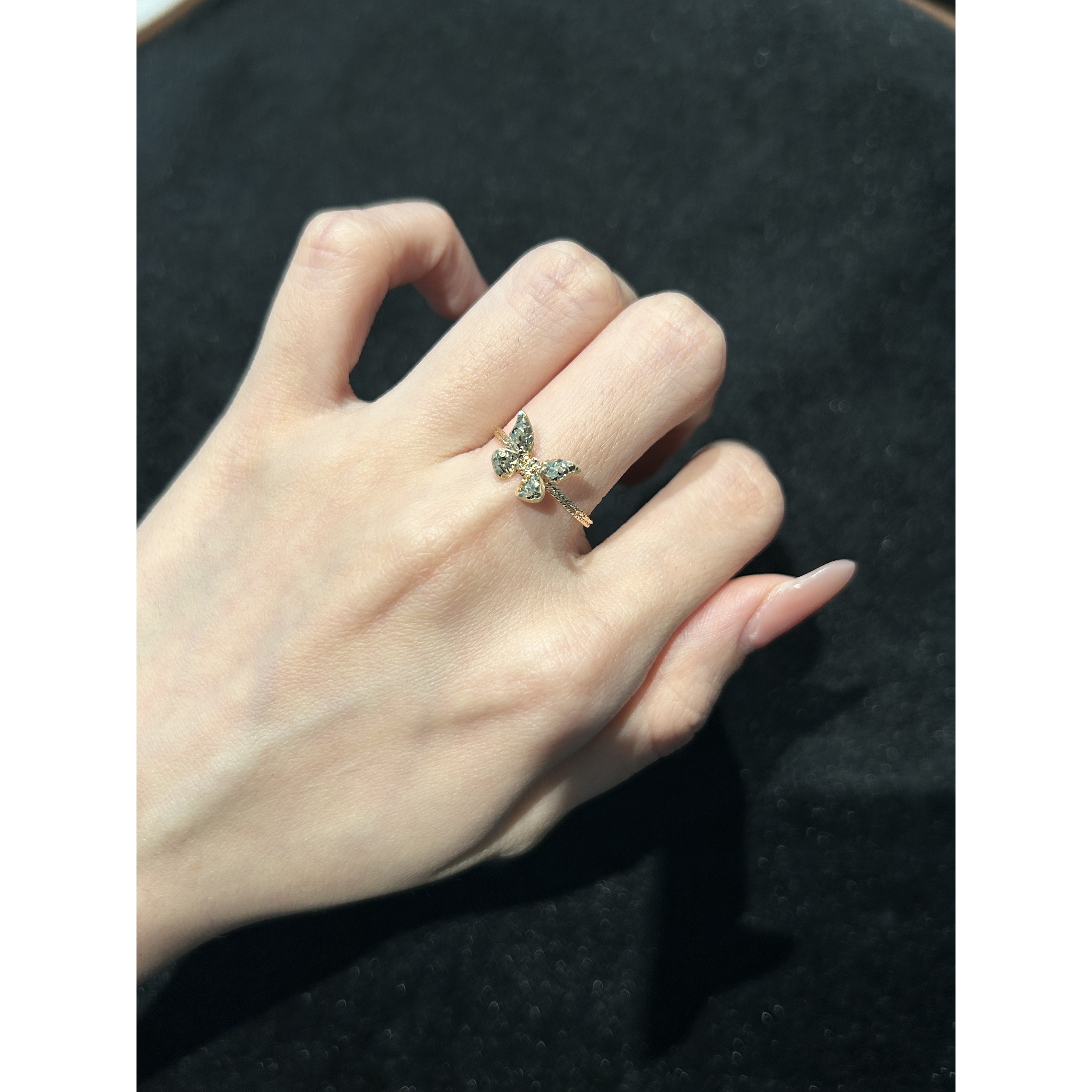 【爆闪小蝴蝶】18K金 素金戒指 259073