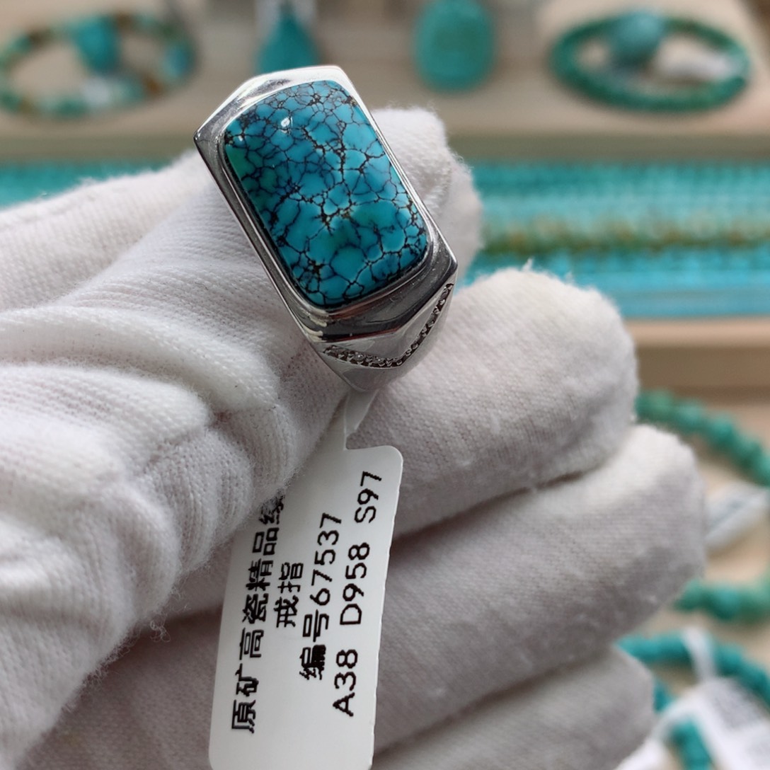 绿松石珠宝奇石银S925镶嵌