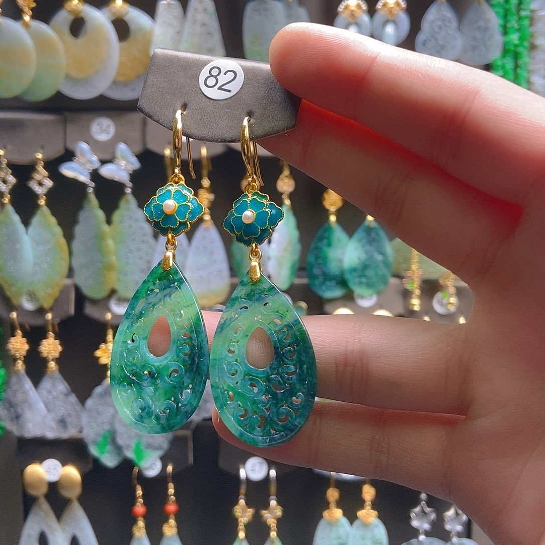 翡翠未镶嵌耳饰翡翠