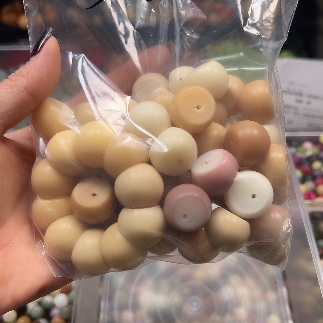 手串菩提根/象牙果瑕疵21左右山竹58颗孔道有瑕
