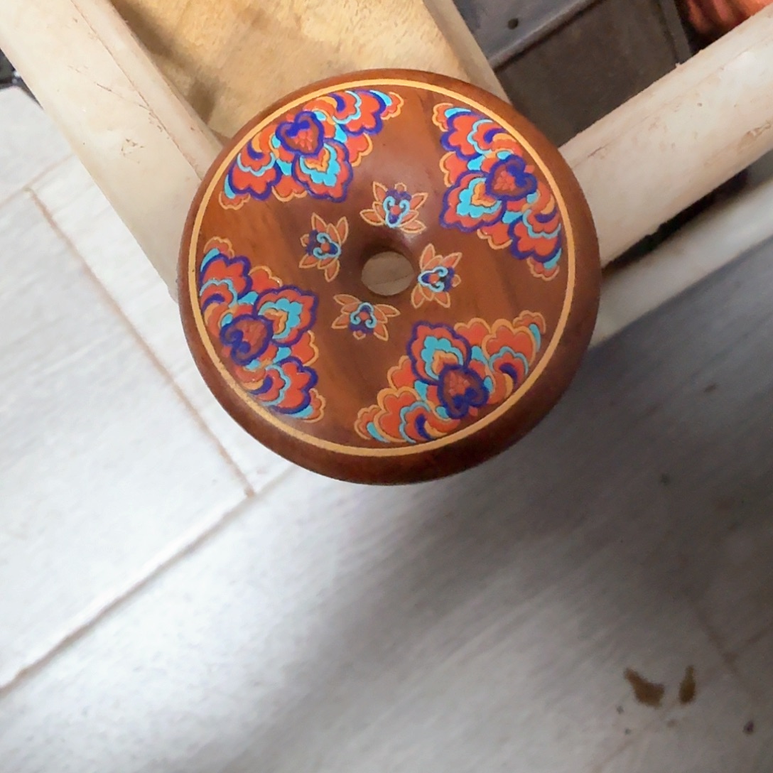 木彩绘平安扣紫檀木