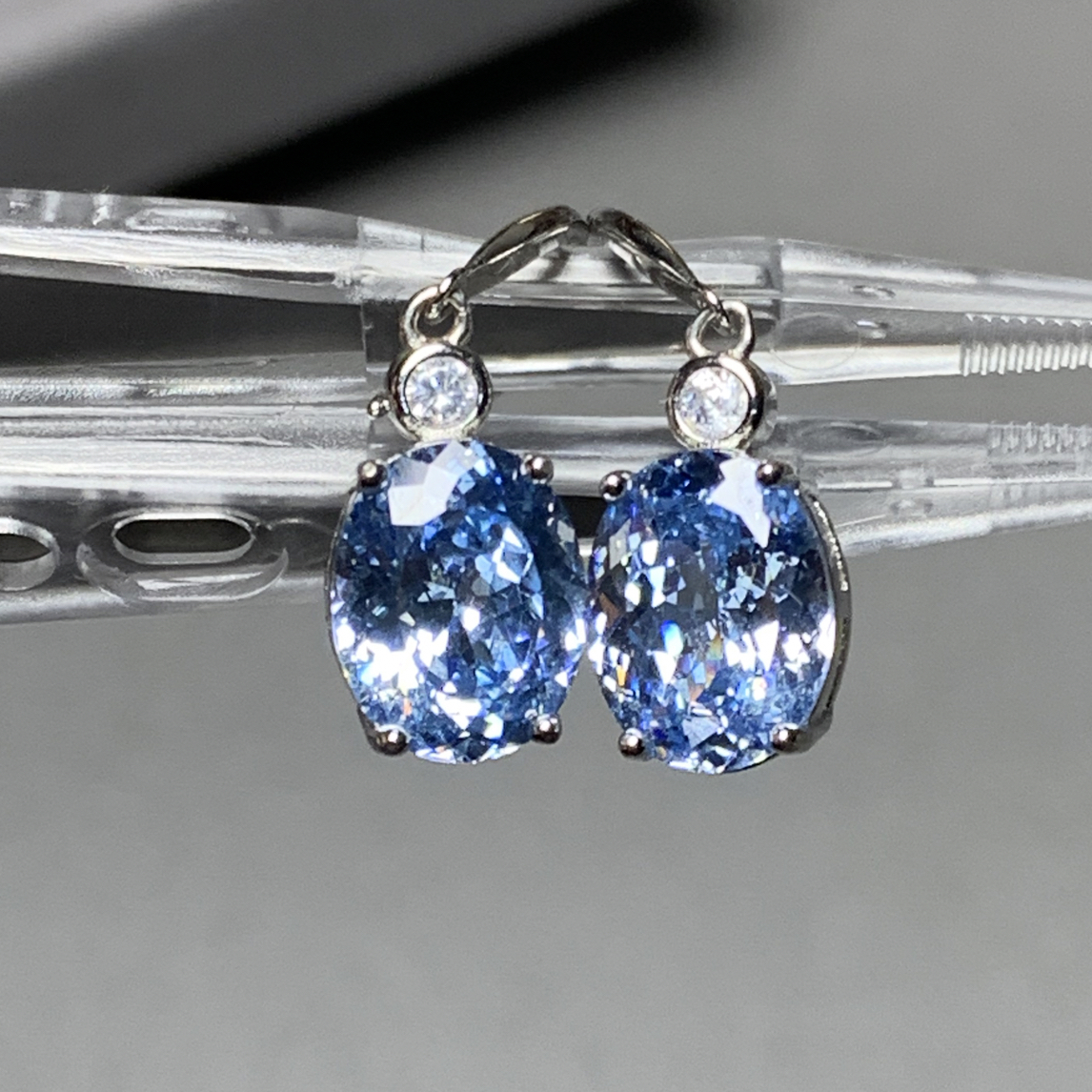 巴西圣玛利亚色 海蓝色 简单女神款耳坠001