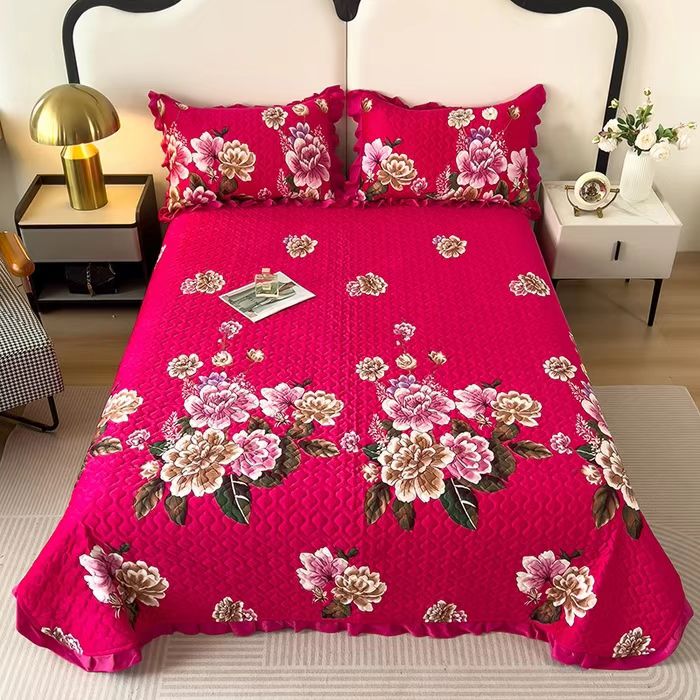 新款加厚绒床盖四季可用