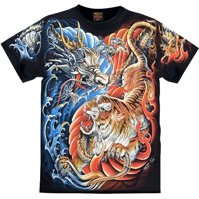 Rockyeah新款龙争虎斗 短袖限量款 宽松印花圆领