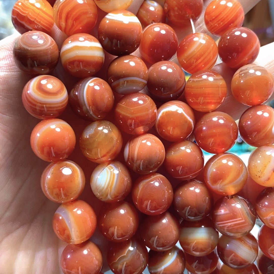 玛瑙/玉髓合金珠宝半成品缠丝玛瑙一条卡14mm