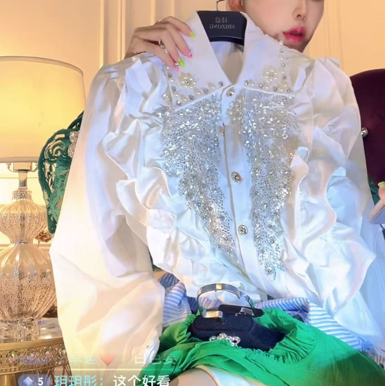 【拉菲不打折•1k8】2025新款夏季百搭气质设计师小众衬衫上衣女
