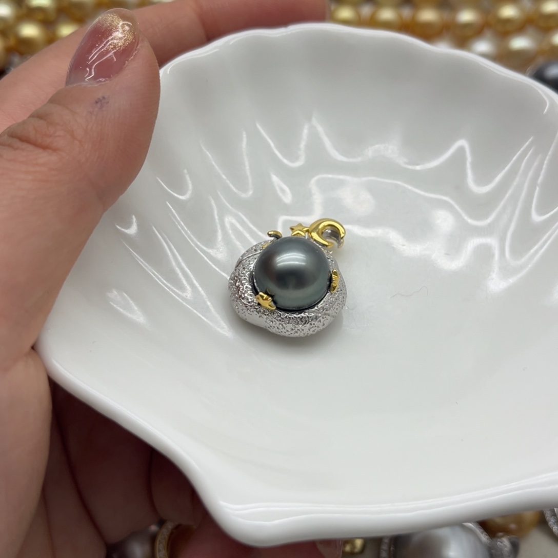 海水珍珠吊坠(不含链)银S925镶嵌