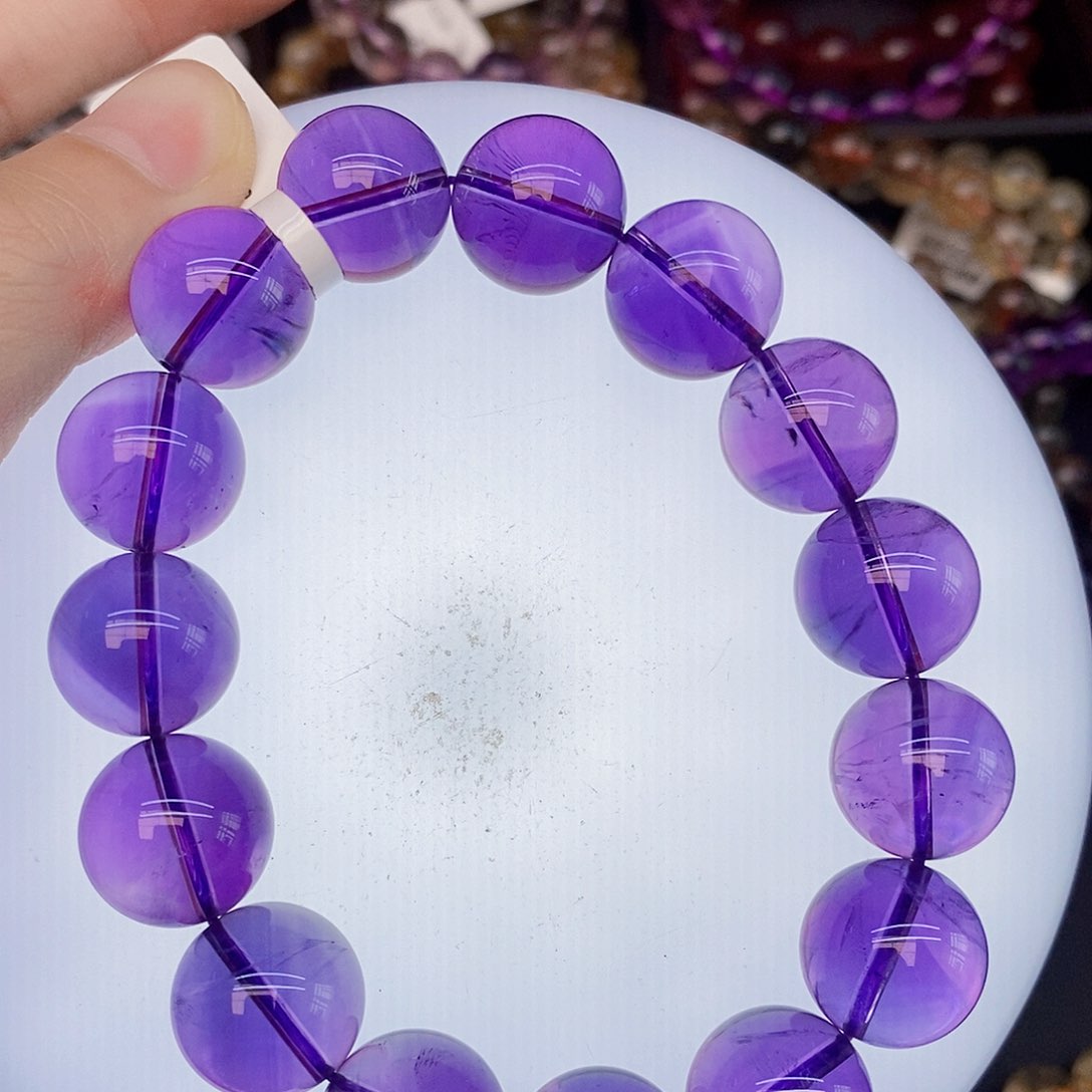 水晶手串未镶嵌18紫水晶15mm