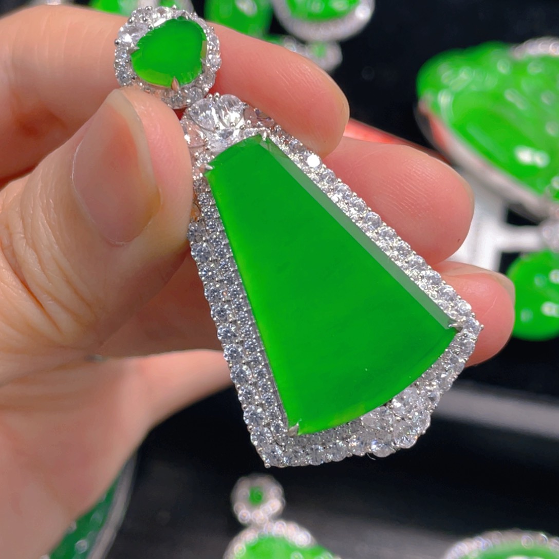 翡翠银S925镶嵌吊坠(不含链)