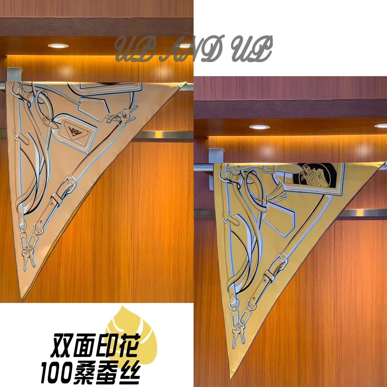 ‘’穿搭加分项‘’ 夏日百搭双面印花黄色高级三角丝巾