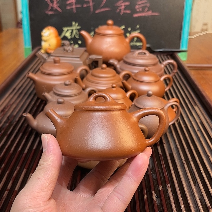 紫砂茶壶原矿红降坡士恒石瓢150cc精工