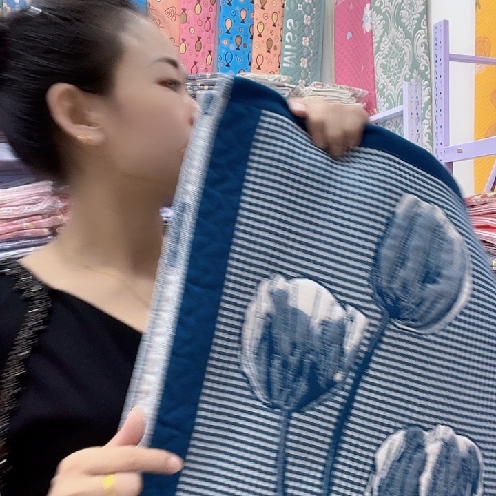 棉湖蓝色郁金香纯棉