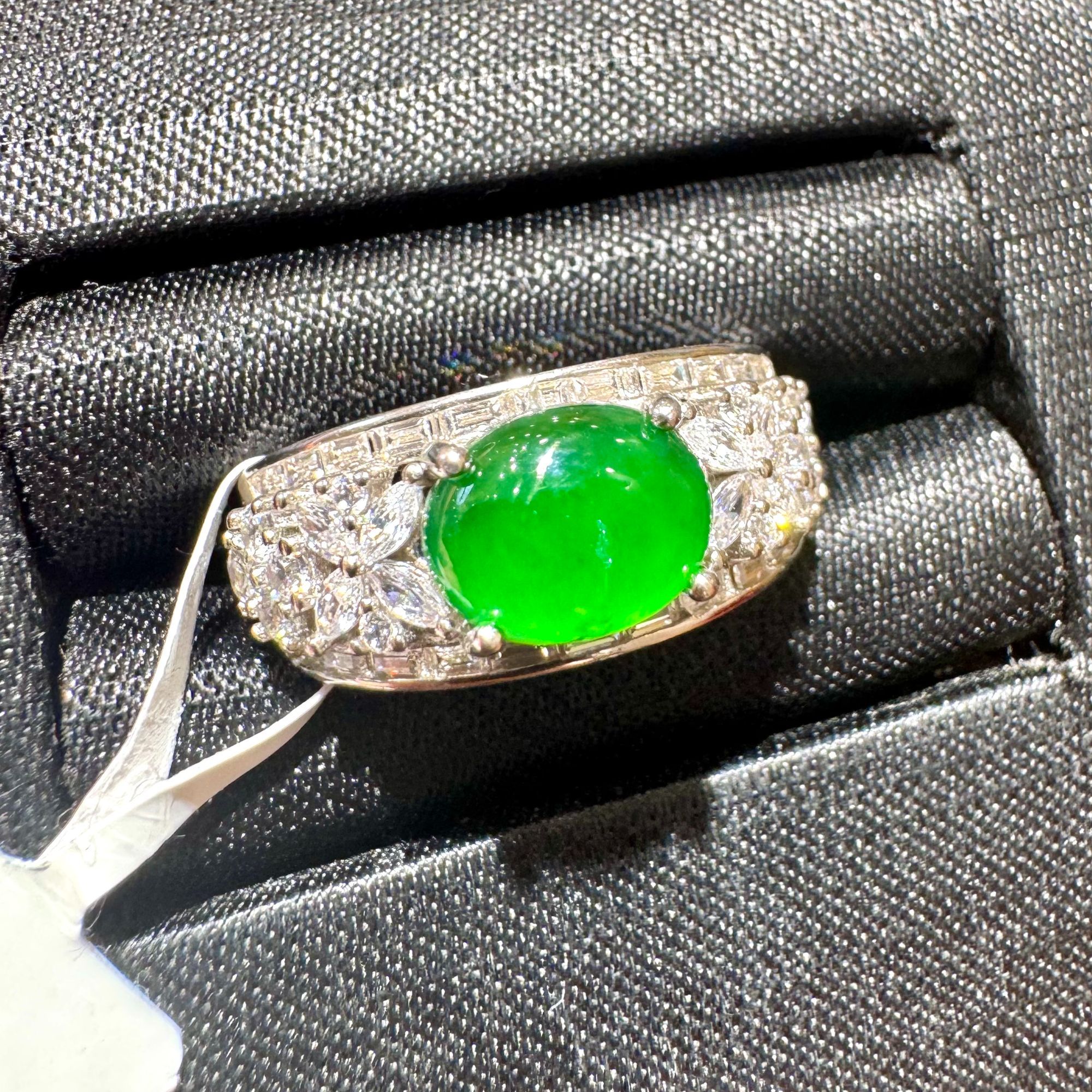 翡翠蛋面戒指 多样性团购发一件