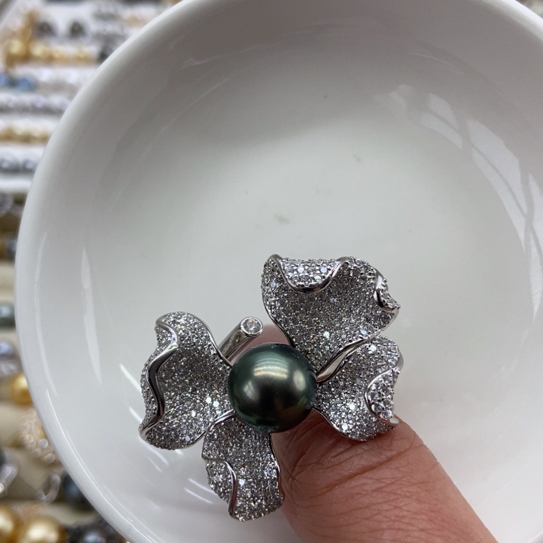 海水珍珠戒指银S925镶嵌