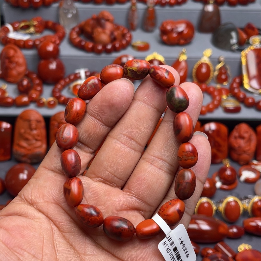 南红玛瑙未镶嵌珠宝奇石单圈