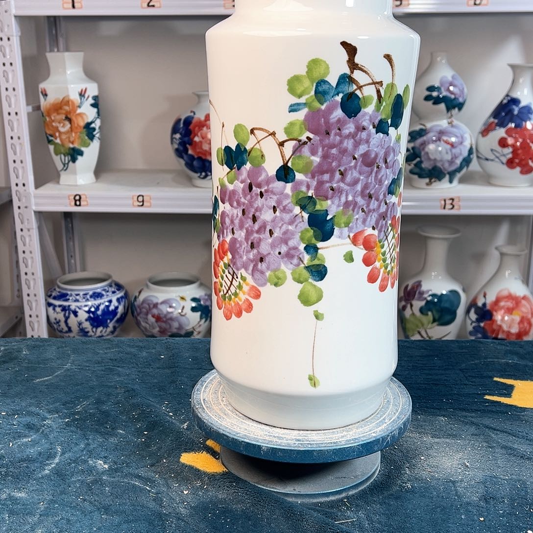 摆件景德镇陶瓷书紫藤