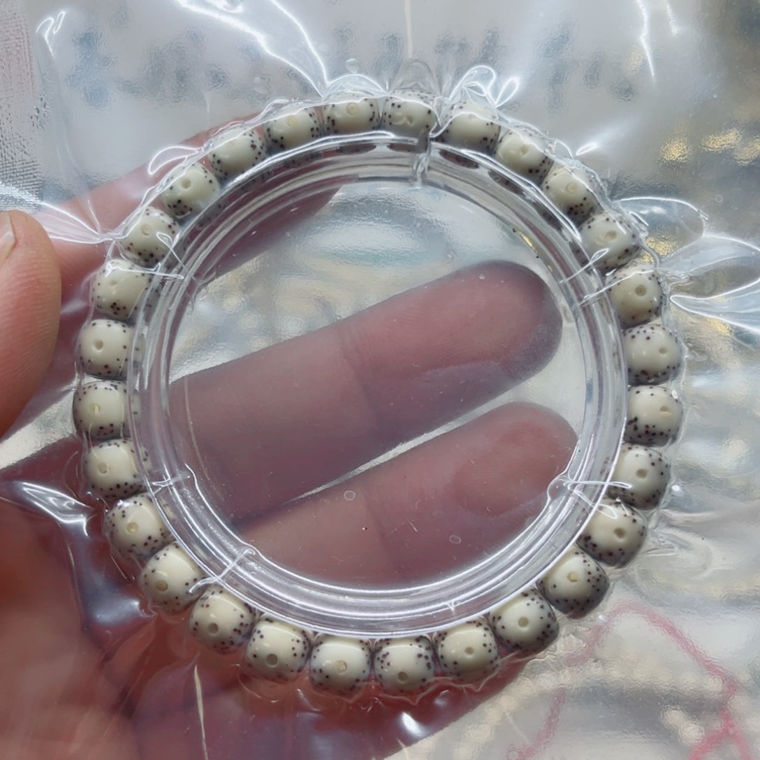 星月菩提手串87古瓷白大眼