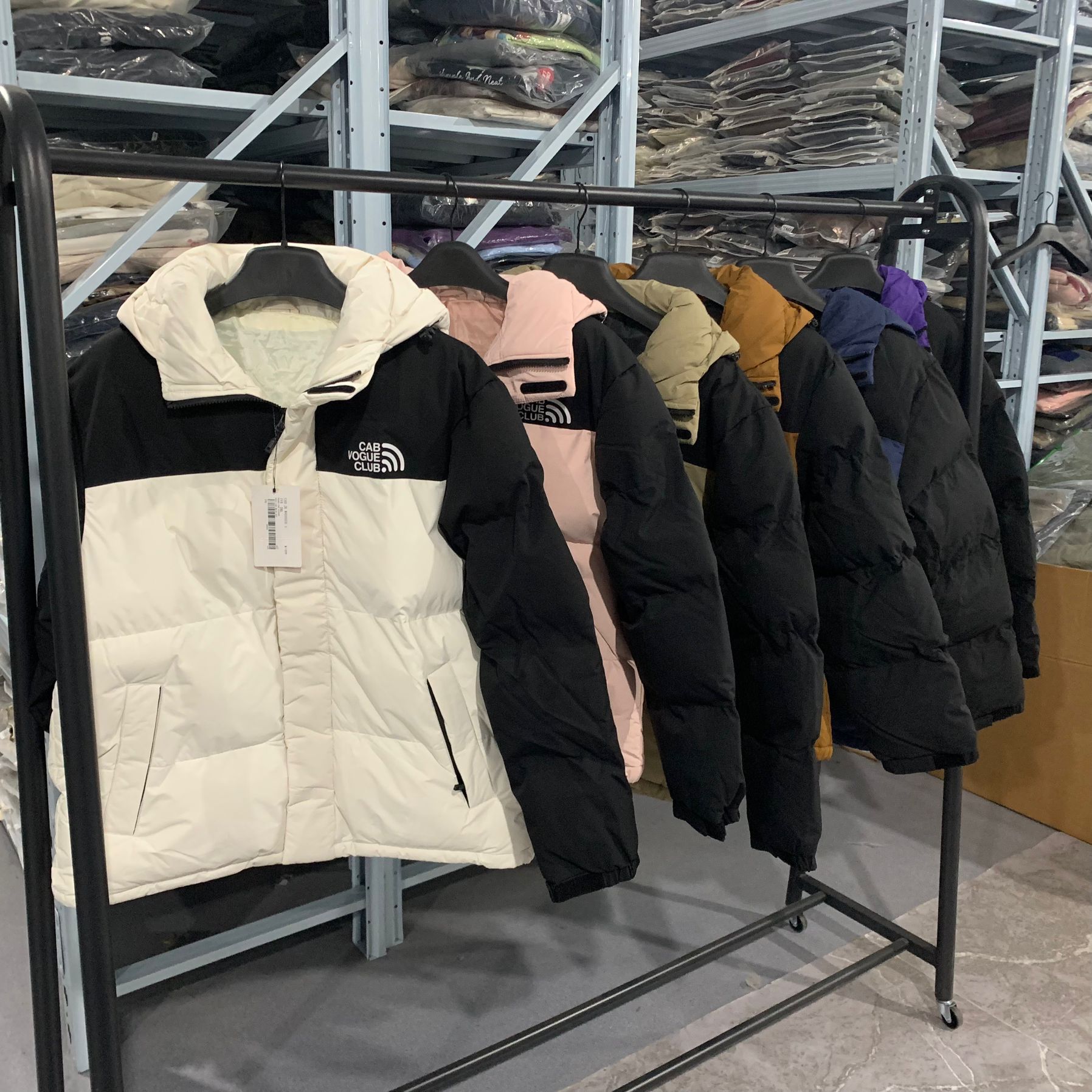 男女同款简约拼接棉服A1159