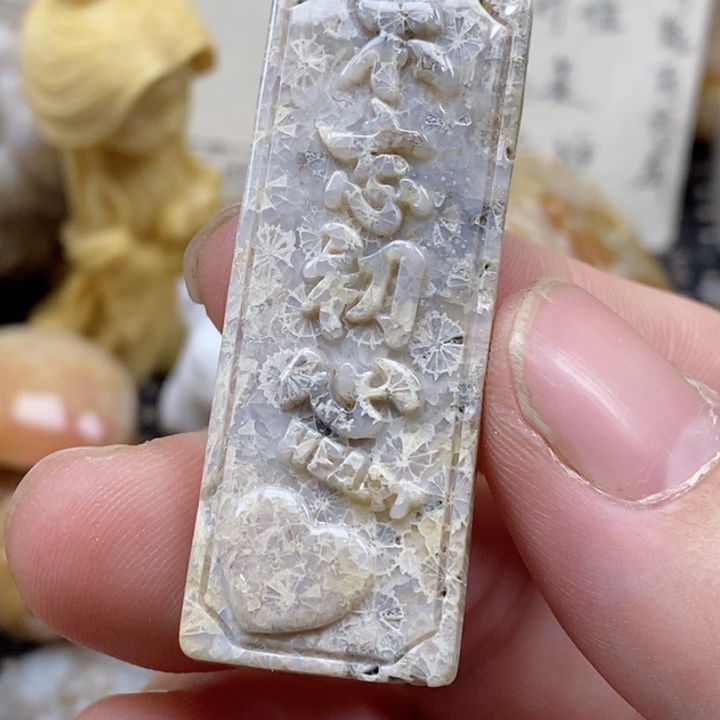 颈饰未镶嵌硅化珊瑚（珊瑚玉）有瑕