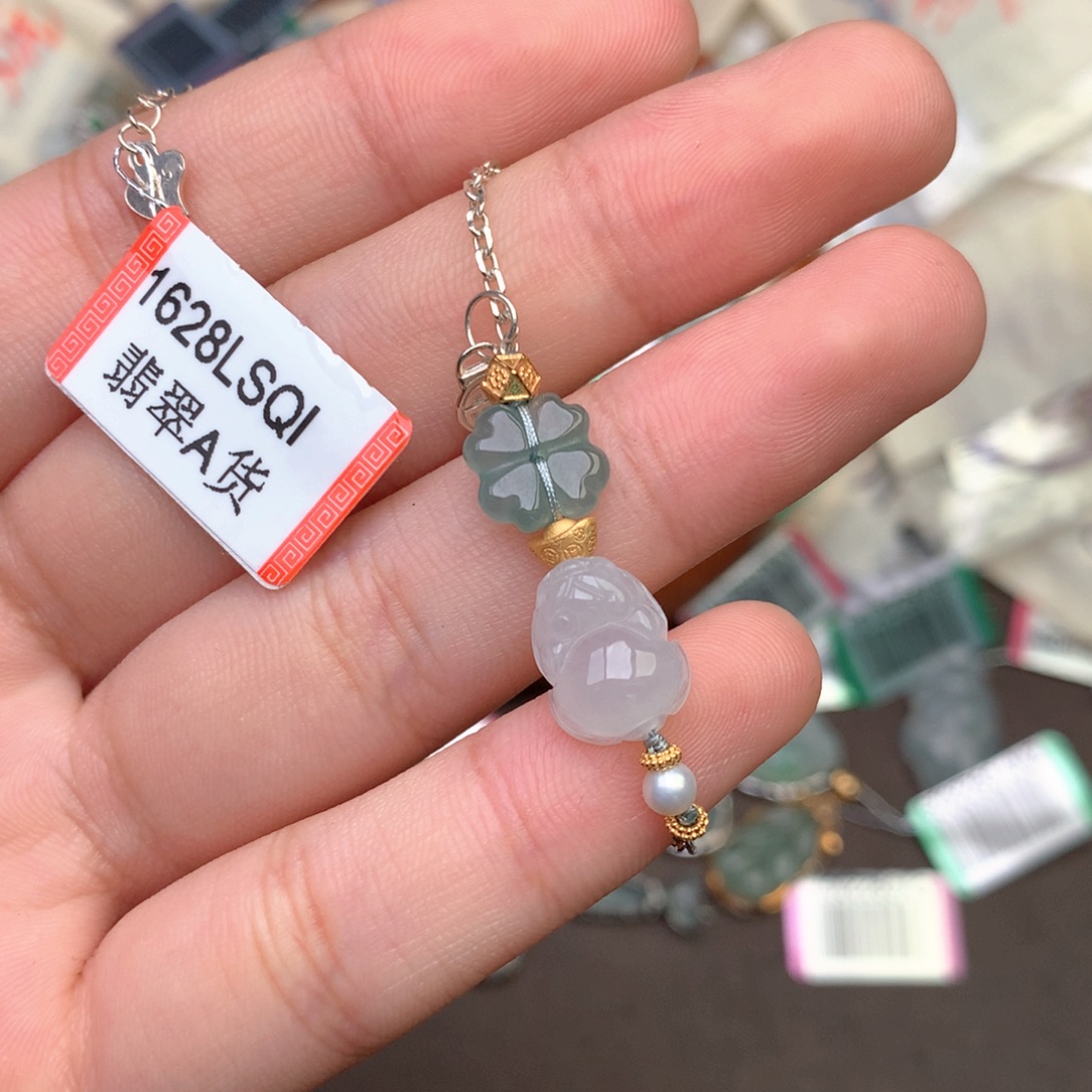 银S925镶嵌挂件翡翠一