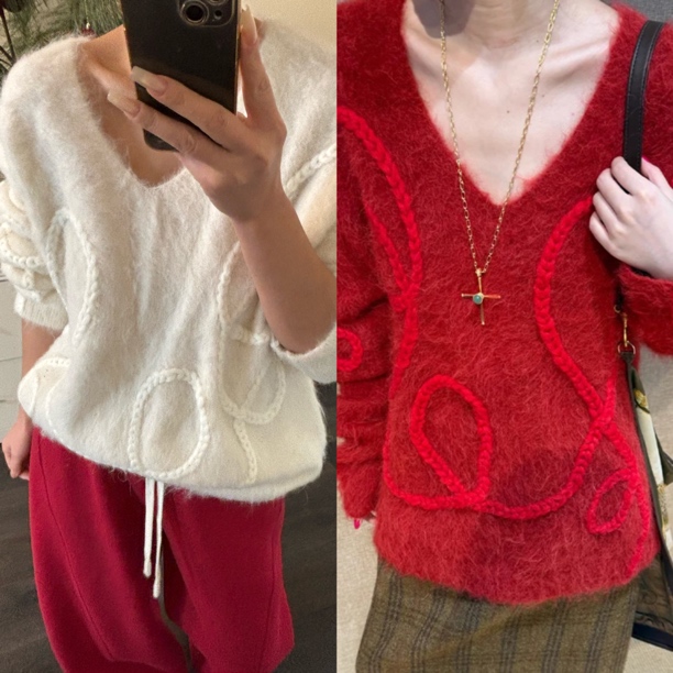 Nannanzhuo 设计师新年氛围立体图案针织