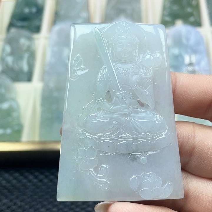 颈饰未镶嵌翡翠天然缅甸翡翠A货虚空藏菩萨