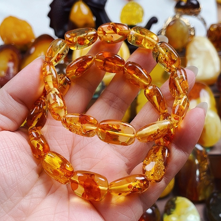 琥珀戒指未镶嵌手串