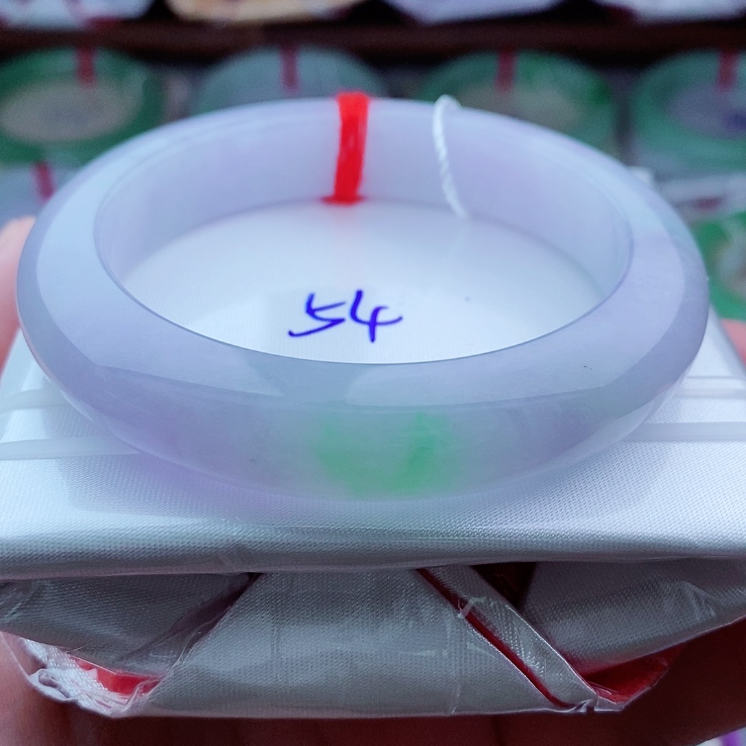 翡翠手镯未镶嵌0762-54圈口 春彩