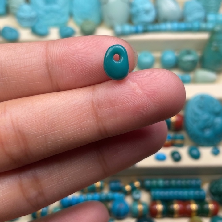 绿松石卡子18K金镶嵌