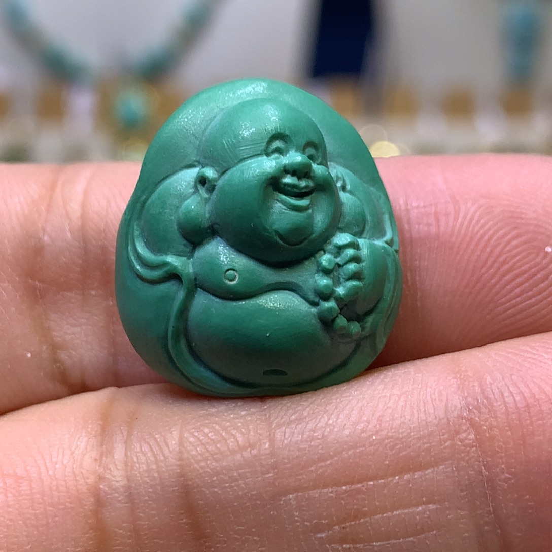 绿松石未镶嵌弥勒佛