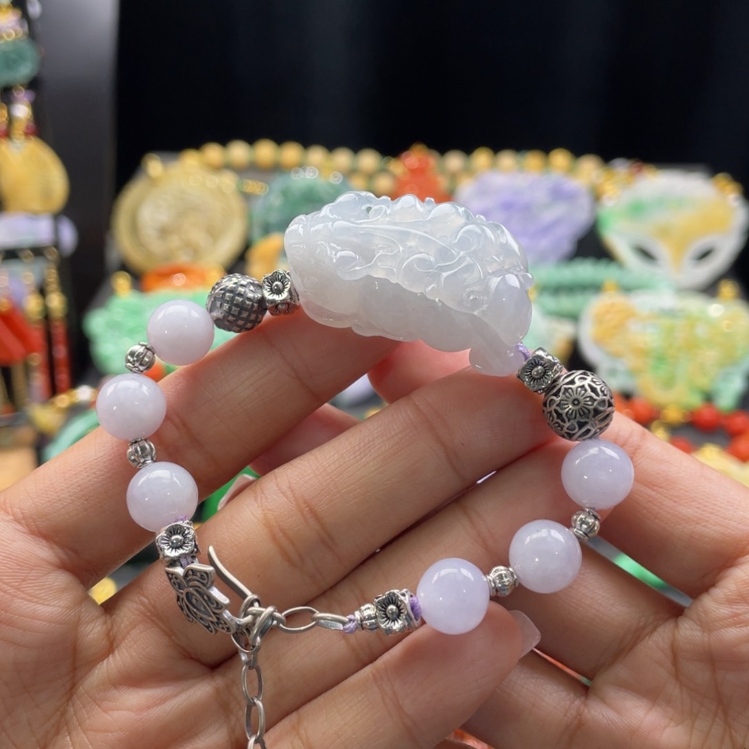 翡翠手链未镶嵌代编织