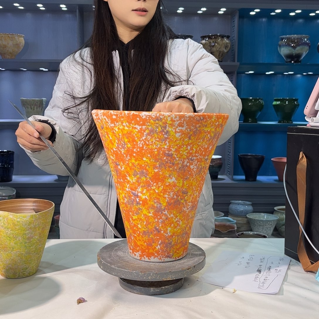 摆件陶景德镇陶瓷花盆