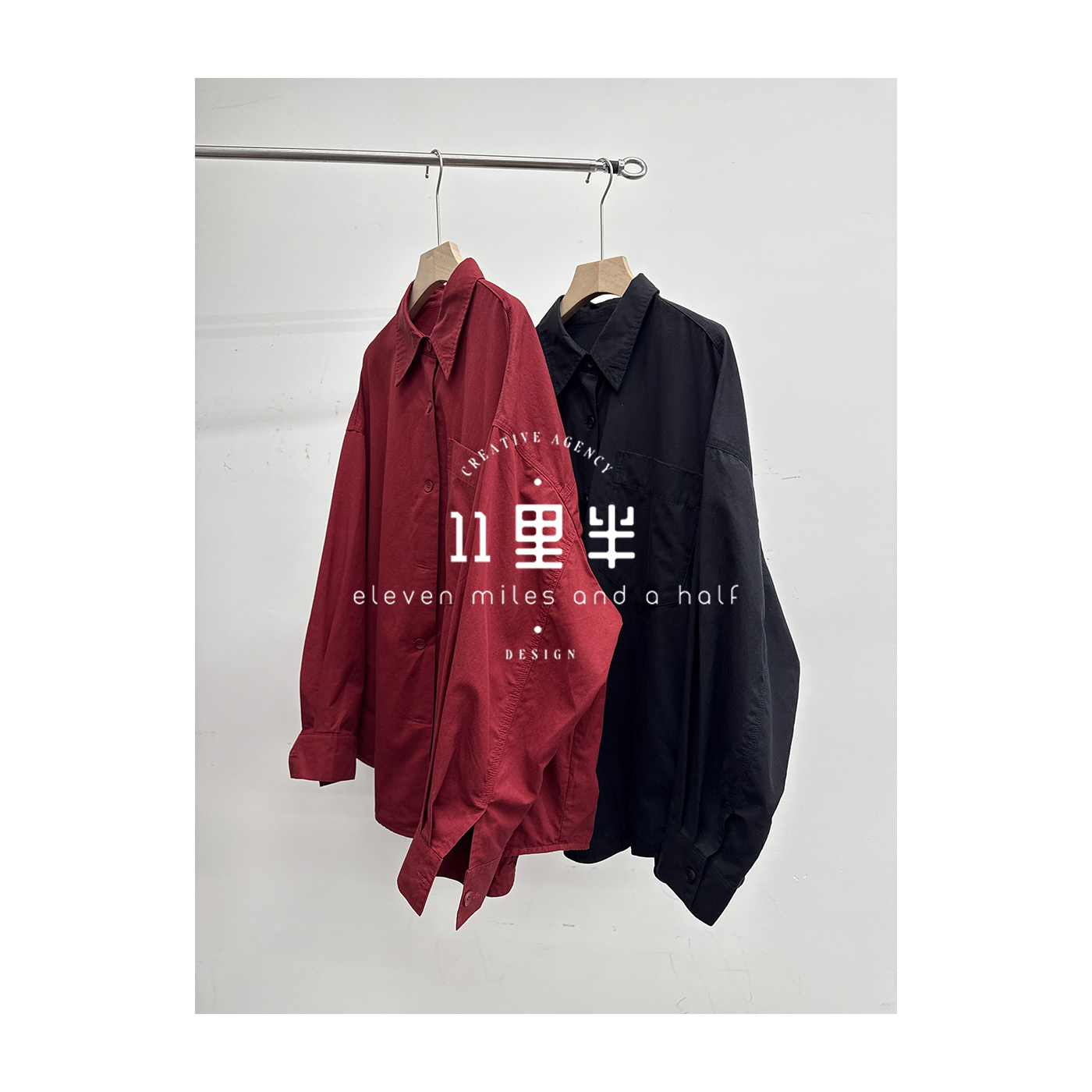 11里半如懿专属【红与黑】百搭休闲洋气款翻领衬衫长袖外套可内搭