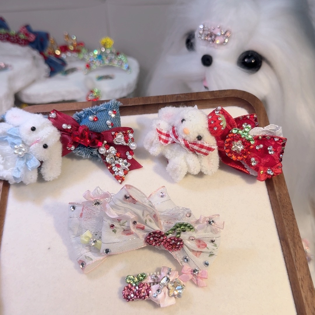 宠物发夹满钻三呆拍套系