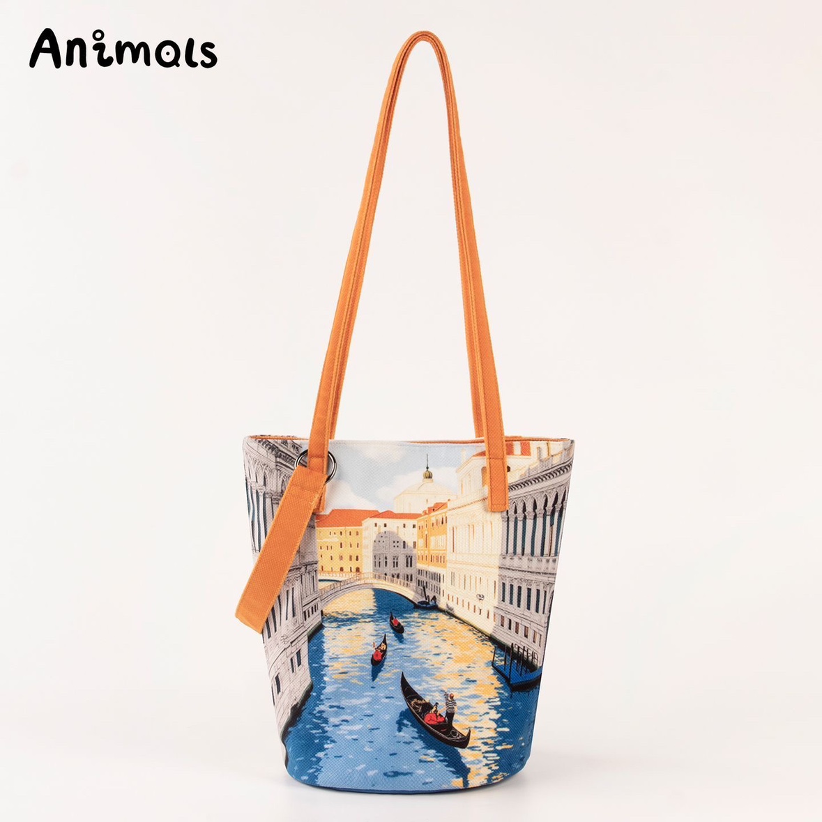 AnimQls【贡多拉】小众时尚包包通勤斜挎大容量水桶包女款夏季