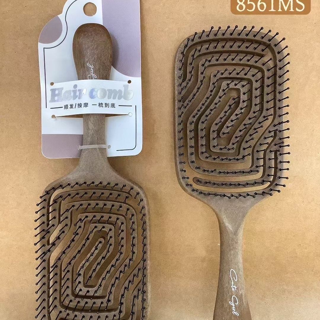 椰丝大方镂空排骨梳