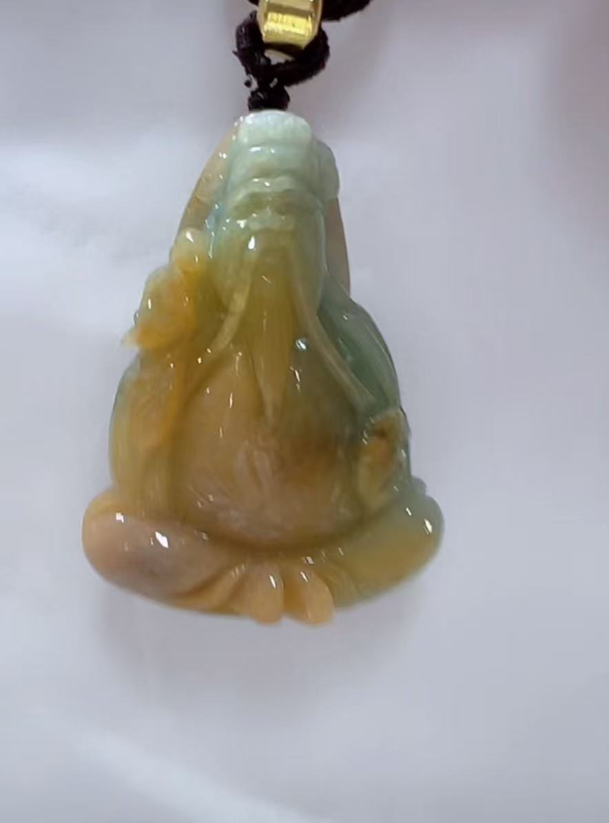 天然翡翠A货孤品吊坠123