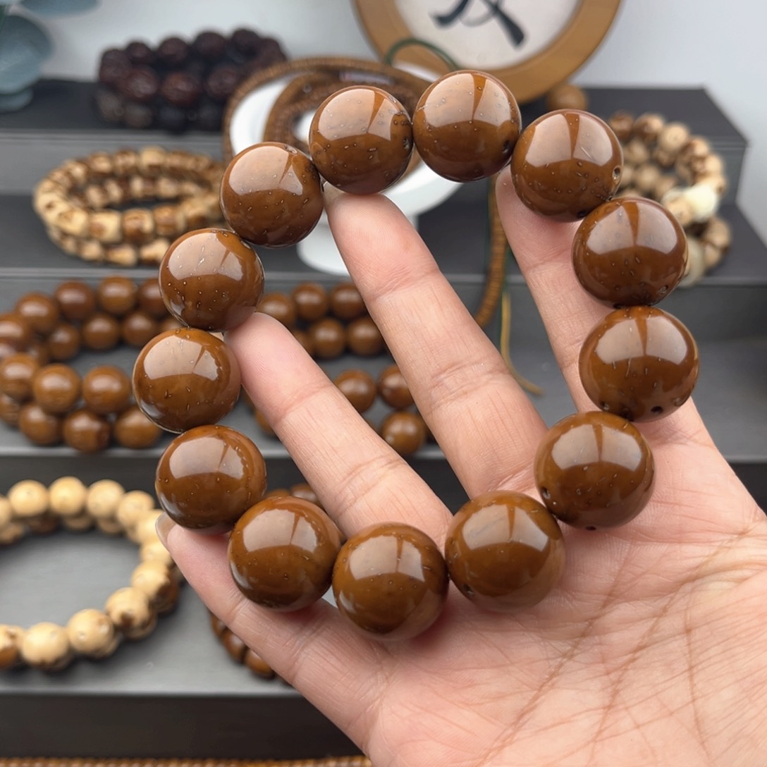 紫金鼠手串半实心光珠19