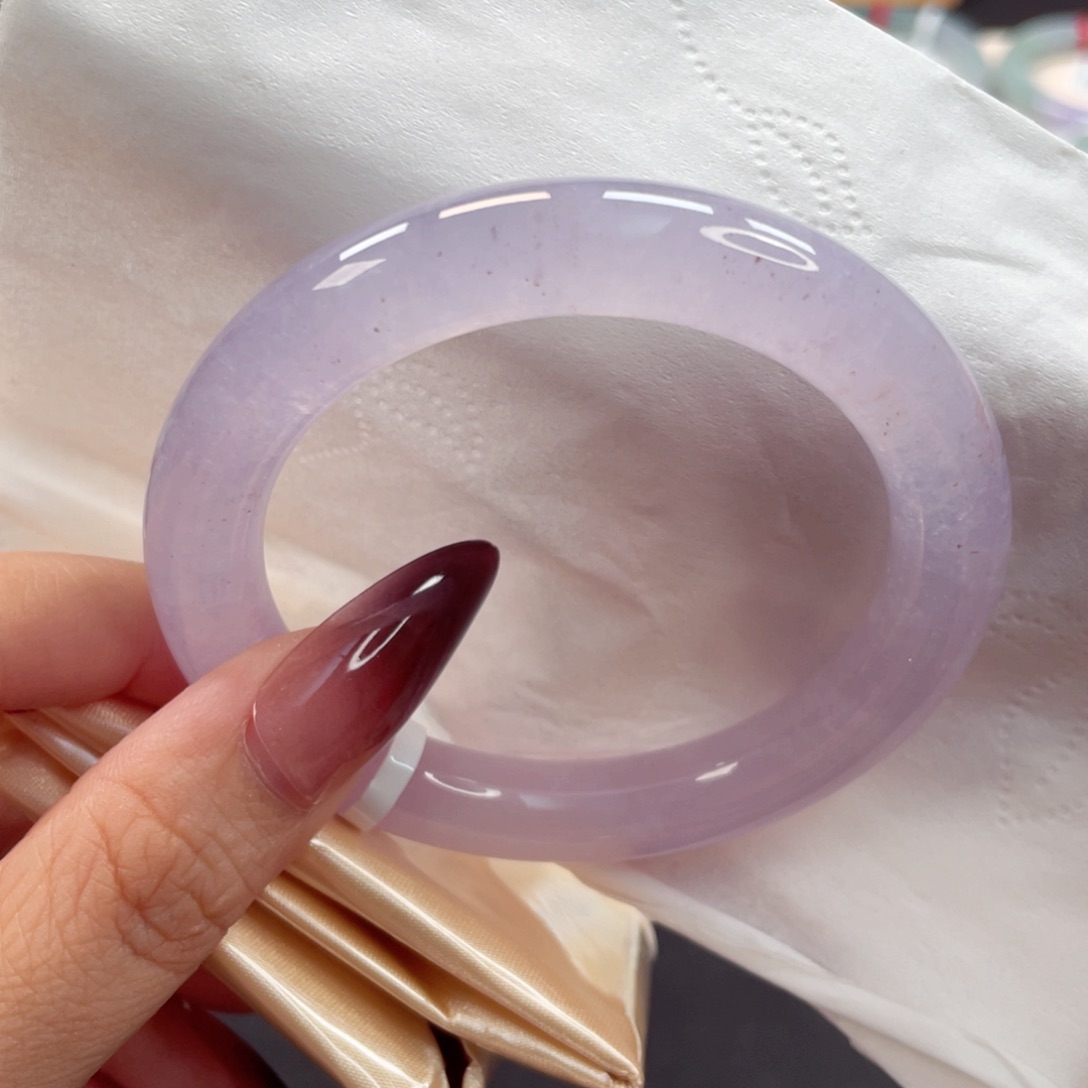 翡翠手镯未镶嵌54.4冰透仙粉满天星20号