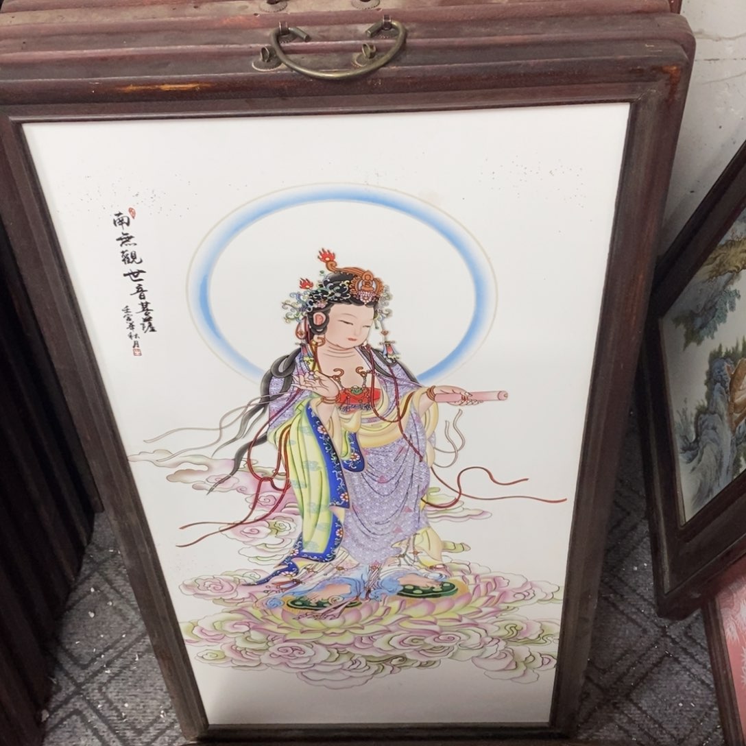 瓷片景德镇瓷板画柴窑烧制86*46